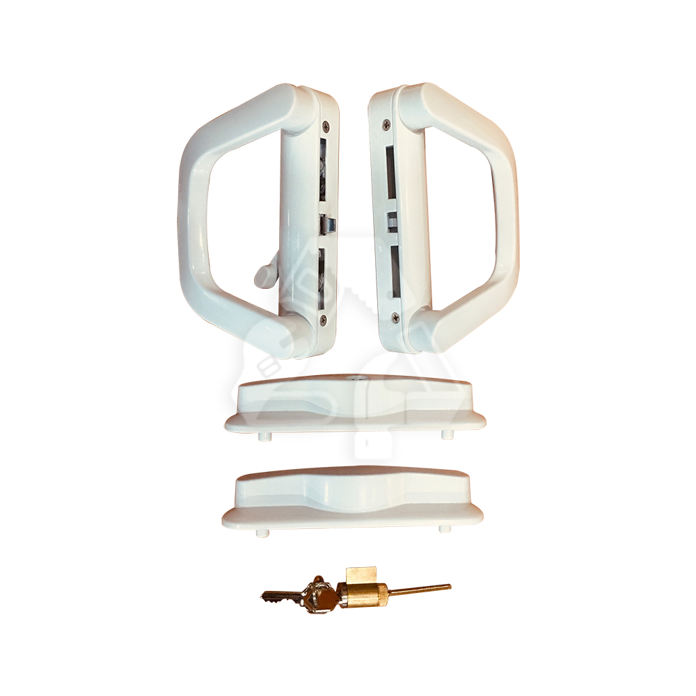 Compdoor Lock Sliding Comdoor Lock Double White - Hardware Store
