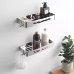 201 Stainless Steel Bathroom Rectangular Rack, Chrome Finish Bathroom Caddy