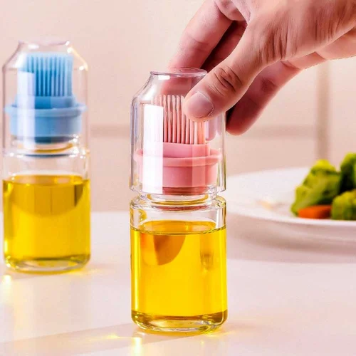 Oil Bottle With Silicone Brush, For BBQ and Dressing