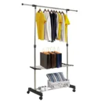 Single Pole Cloth Hanging Rack, Retractable Storage Layer Cloth Rack