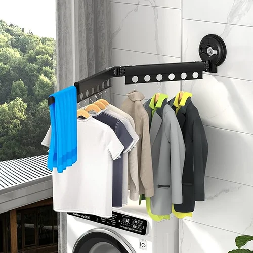 Wall Suction Type Cloth Drying Rack, Small Space Cloth Drying Rack