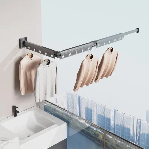 Wall Suction Type Cloth Drying Rack, Small Space Cloth Drying Rack