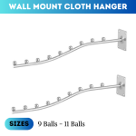SHOWROOM DISPLAY WALL-MOUNTED CLOTH HANGER, BEAD STOPPER CLOTH HANGER, HIGHLY DURABLE STEEL CLOTH HANGER