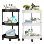 3-TIER CORNER STORAGE RACK WITH WHEELS