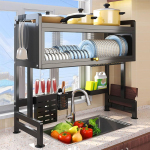85CM/95CM/105CM SINK-TOP DISH RACK WITH DUST-PROOF CABINET DOOR, MULTIFUNCTIONAL DISH DRAINER FOR KITCHEN