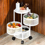 4-Tier Revolving Multipurpose Cart with Wheels