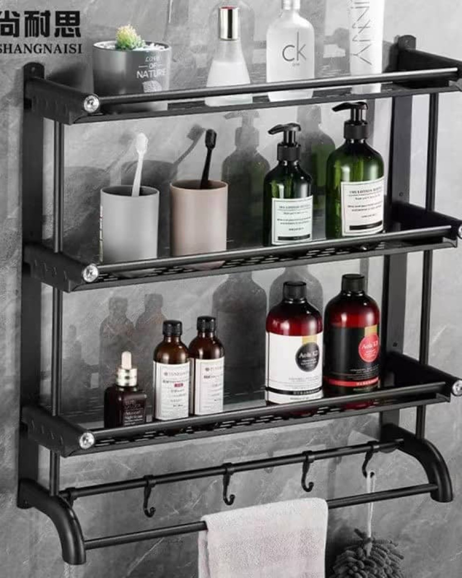 Wall-Mount 4-Layer Bathroom Rack