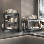 PREMIUM CARBON STEEL DISH RACKS – COUNTERTOP PLATE RACKS WITH BLACK POWDER COATING